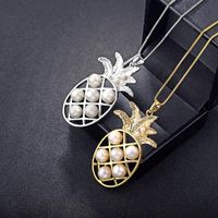 2017 Herbst Und Winter Neuen Stil Koreanischen Stil Persönlichkeit Ananas Perle Lange Halskette Legierung Pullover Kette 830067 main image 3