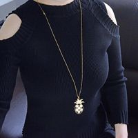 2017 Herbst Und Winter Neuen Stil Koreanischen Stil Persönlichkeit Ananas Perle Lange Halskette Legierung Pullover Kette 830067 main image 5