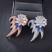 Womens Floral Micro-inlaid Zircon Flowers Copper Brooches Nhlj127330 main image 1
