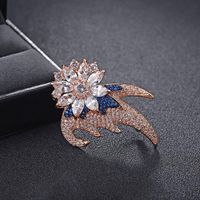 Womens Floral Micro-inlaid Zircon Flowers Copper Brooches Nhlj127330 main image 4