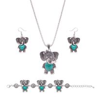 Womens Electroplating Alloy Turquoise Elephant Jewelry Sets Nhxs127354 main image 2