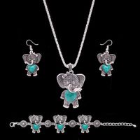 Womens Electroplating Alloy Turquoise Elephant Jewelry Sets Nhxs127354 main image 3