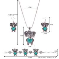 Womens Electroplating Alloy Turquoise Elephant Jewelry Sets Nhxs127354 main image 6