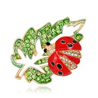 Bande Dessinée Coréenne Broche Naturel Mignon Alliage Diamond Drop Huile Feuille D'érable Coccinelle Corsage En Stock En Gros main image 7