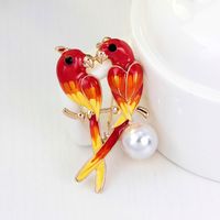 Womens Animal Dropper Alloy Hand Drawn Lovebird Brooches Nhdr127368 main image 4