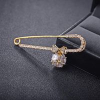 Stylish And Delicate Bow Imitated Crystal Ball Copper Brooches Nhlj127371 main image 1