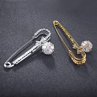 Stylish And Delicate Bow Imitated Crystal Ball Copper Brooches Nhlj127371 main image 6