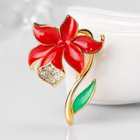 Fashion Rhinestone Drip Poppy Brooch Nhdr127389 main image 4