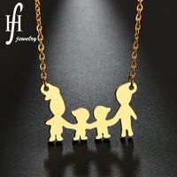 Womens Doll Plated A Family Of Four Stainless Steel Necklaces Nhhf127429 main image 1