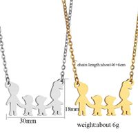 Womens Doll Plated A Family Of Four Stainless Steel Necklaces Nhhf127429 main image 3