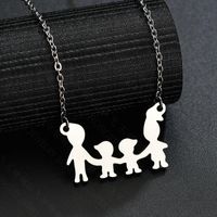 Womens Doll Plated A Family Of Four Stainless Steel Necklaces Nhhf127429 main image 4
