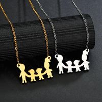Womens Doll Plated A Family Of Four Stainless Steel Necklaces Nhhf127429 main image 5