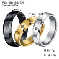 Fashion 6mm Beveled Glossy Rhinestone Couple Ring Nhhf127475 main image 3