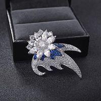 Womens Floral Micro-inlaid Zircon Flowers Copper Brooches Nhlj127330 sku image 2