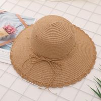 Lace Butterfly Rope Uv Protection Beach Straw Hat Nhxb127662 sku image 4