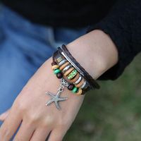 Fashion Beaded Cowhide Leather Bracelets &amp; Bangles Nhpk127703 main image 3