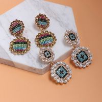 52294 Jujia Neue Europäische Und Amerikanische Kreative Einfache Farbe Diamant Ohrringe Elegante Weibliche Accessoires main image 3