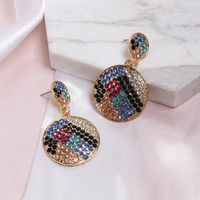 Womens Geometric Colored Rhinestone Alloy Earrings Nhjj127803 main image 3