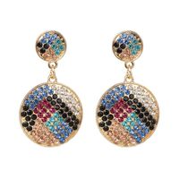 52298 Jujia Nouvelle Europe Et Amérique Creative Simple Ronde Boucles D'oreilles Boucles D'oreilles Coloré Diamant Boucles D'oreilles Personnalité Tout-match Féminin main image 8