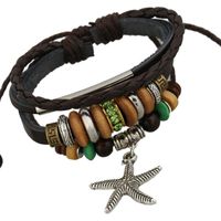 Fashion Beaded Cowhide Leather Bracelets &amp; Bangles Nhpk127703 sku image 1