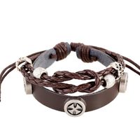 Vintage Cross Beaded Leather Bracelets &amp; Bangles Nhpk127714 sku image 1