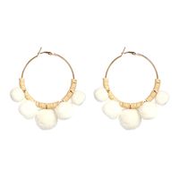 Womens Round Hand-knitted Alloy Earrings Nhjj127858 sku image 1