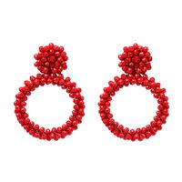 51929 Europäische Und Amerikanische Neue Geometrische Runde Ohrringe Reis Perlen Quaste Retro Ohrringe Exquisite Hochwertige Elegante Ohrringe sku image 1
