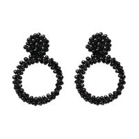 51929 Europäische Und Amerikanische Neue Geometrische Runde Ohrringe Reis Perlen Quaste Retro Ohrringe Exquisite Hochwertige Elegante Ohrringe sku image 4