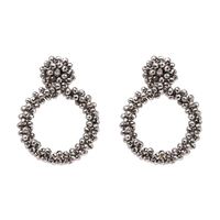 51929 Europäische Und Amerikanische Neue Geometrische Runde Ohrringe Reis Perlen Quaste Retro Ohrringe Exquisite Hochwertige Elegante Ohrringe sku image 5