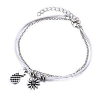 Creative Retro Simple Sunflower Pineapple Pendant Anklet Set 2 Piece Set Nhpj128195 main image 6