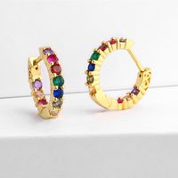 Simple And Stylish Colorful Zircon Earrings With Rhinestones Nhas128238 main image 4