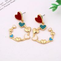 Womens Heart-shaped Oil Dropper Earrings Nhrr128274 main image 4