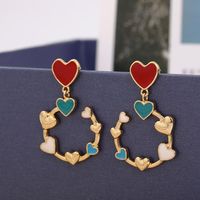 Womens Heart-shaped Oil Dropper Earrings Nhrr128274 main image 5
