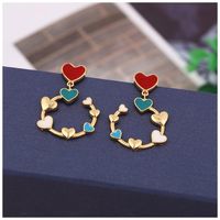 Womens Heart-shaped Oil Dropper Earrings Nhrr128274 main image 6