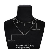 Fashion Personality Full Rhinestone Five-pointed Star Moon Multi-layer Necklace Nhpj128314 main image 6