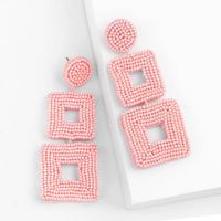 Creative Woven Double-sided Rice Beads Square Earrings Nhas128323 main image 1