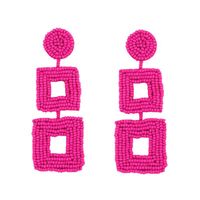 Creative Woven Double-sided Rice Beads Square Earrings Nhas128323 main image 7