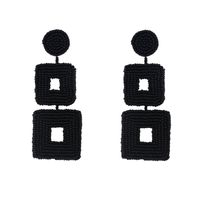 Creative Woven Double-sided Rice Beads Square Earrings Nhas128323 main image 11