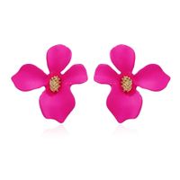 Simple Style Flower Stoving Varnish Alloy No Inlaid Earrings main image 8