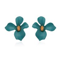 Style Simple Fleur Vernis Au Four Alliage Pas D'incrustation Des Boucles D'oreilles main image 9