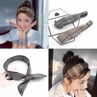 Artistique Rétro Coton Et Lin Élégant Large Bord Croix Bande De Cheveux Oreilles De Lapin Bandeau Lin Xiaozhai Coiffe Avec Même Genre Coiffe Coréenne main image 1