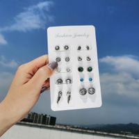 Creative Vintage Crown Flower English Alphabet Earrings Set 10 Piece Set Nhpj128378 main image 11