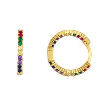 Simple And Stylish Colorful Zircon Earrings With Rhinestones Nhas128238 sku image 1