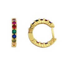 Simple And Stylish Colorful Zircon Earrings With Rhinestones Nhas128238 sku image 2
