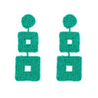 Creative Woven Double-sided Rice Beads Square Earrings Nhas128323 sku image 2