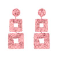 Creative Woven Double-sided Rice Beads Square Earrings Nhas128323 sku image 4