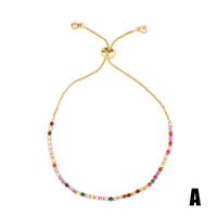 Fashion Geometric Copper 18k Gold Plated Artificial Gemstones Bracelets In Bulk sku image 1