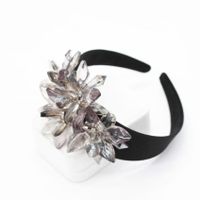 Fashion Personality Transparent Imitated Crystal Large Flower Wild Headband Nhwj128412 main image 3