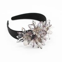 Fashion Personality Transparent Imitated Crystal Large Flower Wild Headband Nhwj128412 main image 5