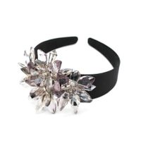 Fashion Personality Transparent Imitated Crystal Large Flower Wild Headband Nhwj128412 main image 6